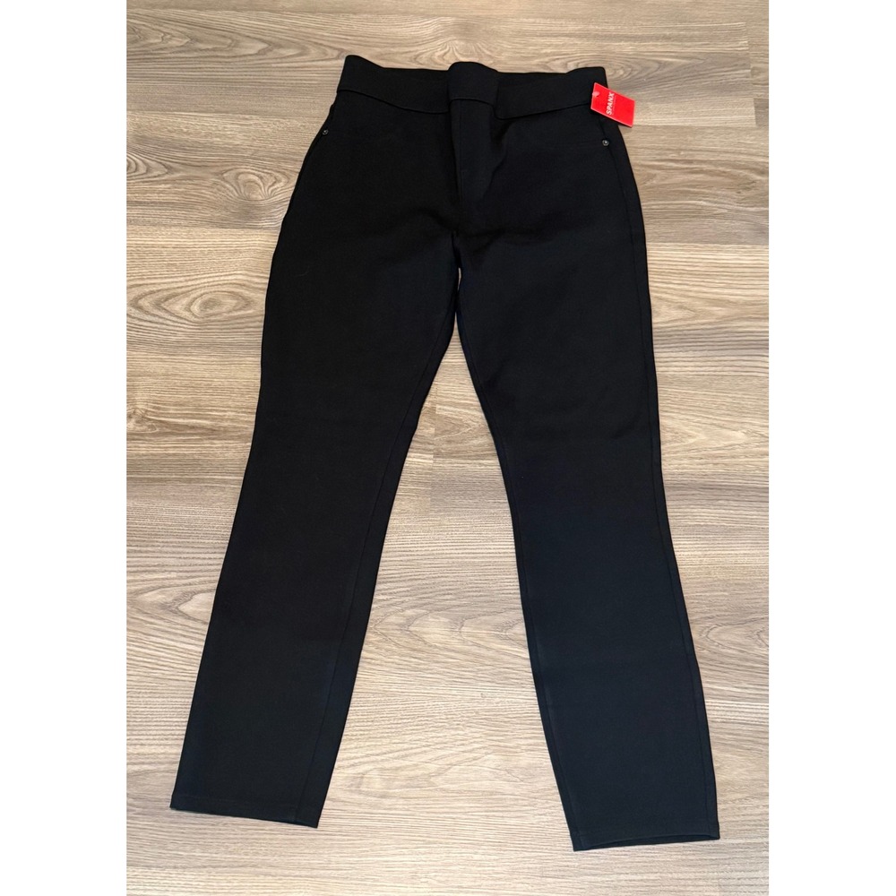 Spanx The Perfect Pant Slim Straight Leg Black Ponte Trouser size Medium NWT